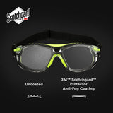 3M S1201SGAF-TSKT Solus 1000 Series Safety Glasses, Green/Black, Scotchgard Anti-Fog Coating, Clear Lens, TPE Gasket and Strap (7100234544)  - (20 Pack) - 3