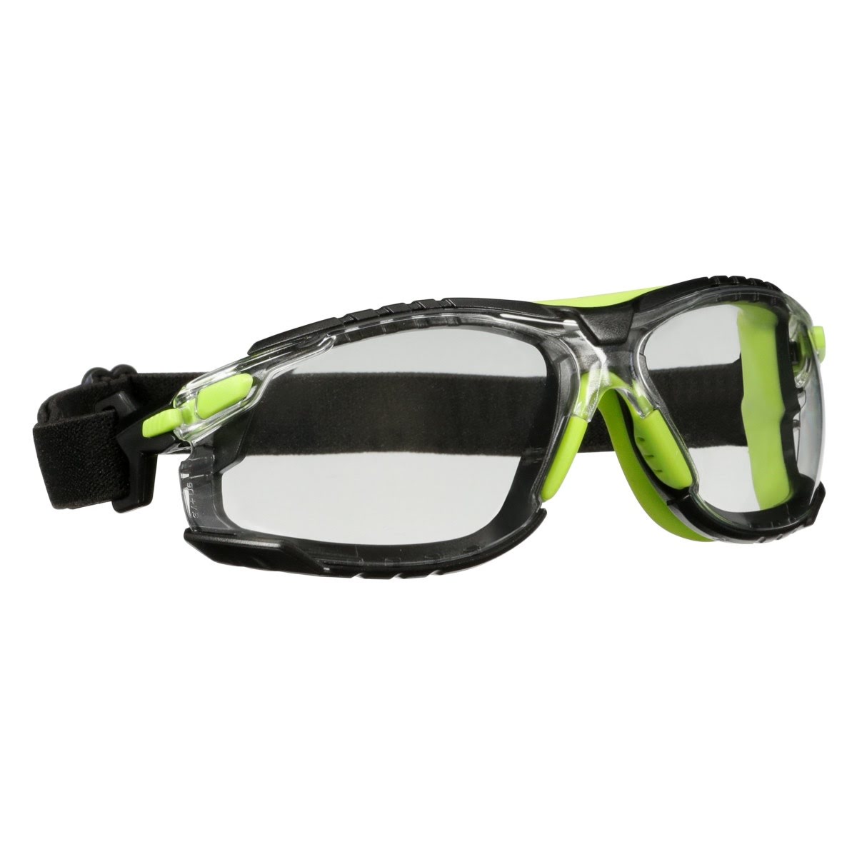 3M S1201SGAF-TSKT Solus 1000 Series Safety Glasses, Green/Black, Scotchgard Anti-Fog Coating, Clear Lens, TPE Gasket and Strap (7100234544)  - (20 Pack) - 10