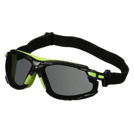 3M S1202SGAF-TSKT Solus 1000 Series Safety Glasses, Green Black, Gray Anti Fog Anti Scratch Lens, TPE Gasket with Strap (7100235154) (20 Pack) - 7