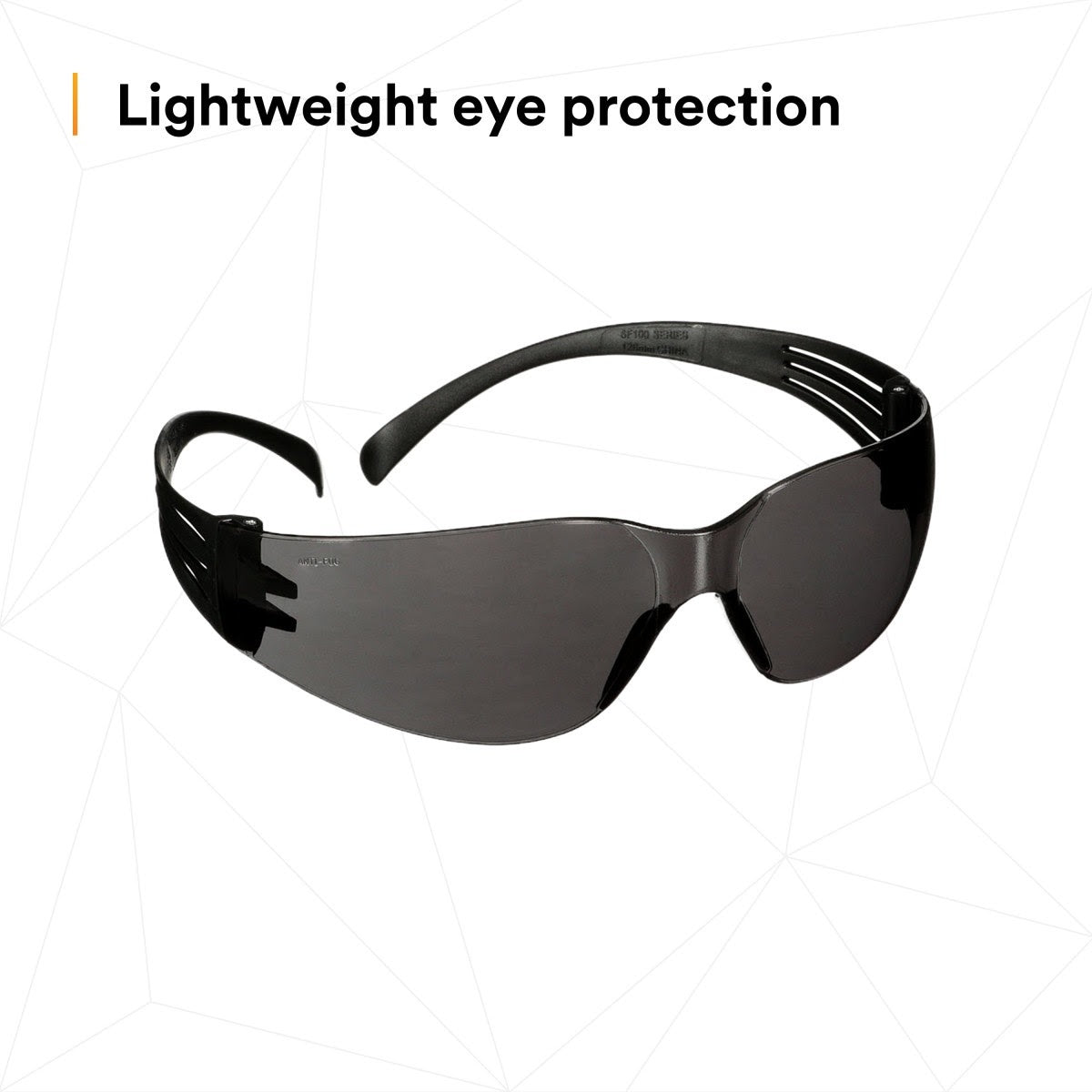 3M SF102AF-BLK SecureFit 100 Series, Black Temples, Gray Anti-Fog/Anti-Scratch Lens (7100238172) (400 Pack) - 9