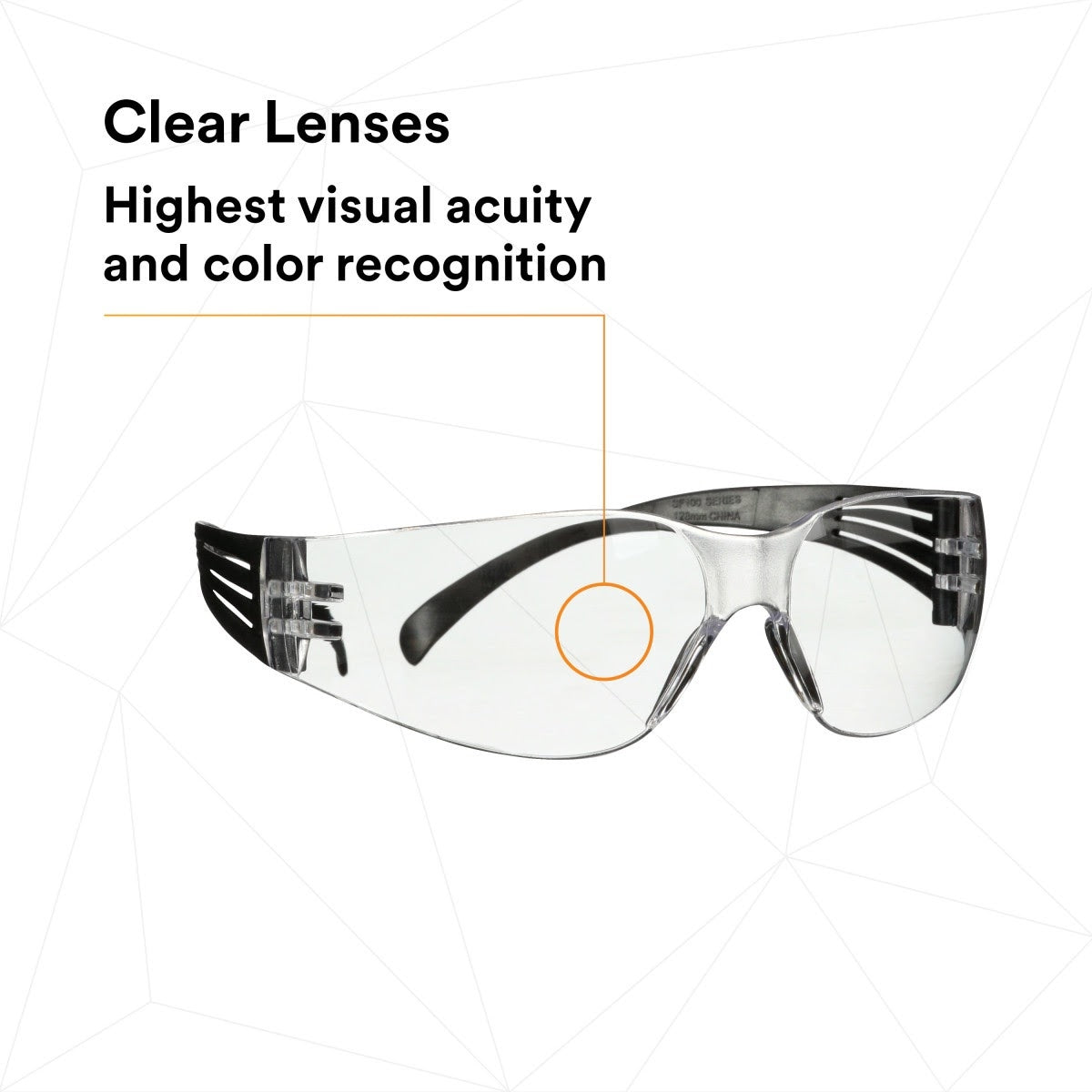 3M SF101AF-BLK SecureFit 100 Series, Black Temples, Clear Anti-Fog/Anti-Scratch Lens (7100238175)  - (100 Pack) - 7