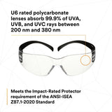 3M SF101AF-BLK SecureFit 100 Series, Black Temples, Clear Anti-Fog/Anti-Scratch Lens (7100238175)  - (100 Pack) - 9
