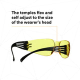 3M SF103AF-BLK SecureFit 100 Series, Black Temples, Amber Anti-Fog/Anti-Scratch Lens (7100238183)  - (20Pack) - 3