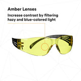 3M SF103AF-BLK SecureFit 100 Series, Black Temples, Amber Anti-Fog/Anti-Scratch Lens (7100238183)  - (20Pack) - 4
