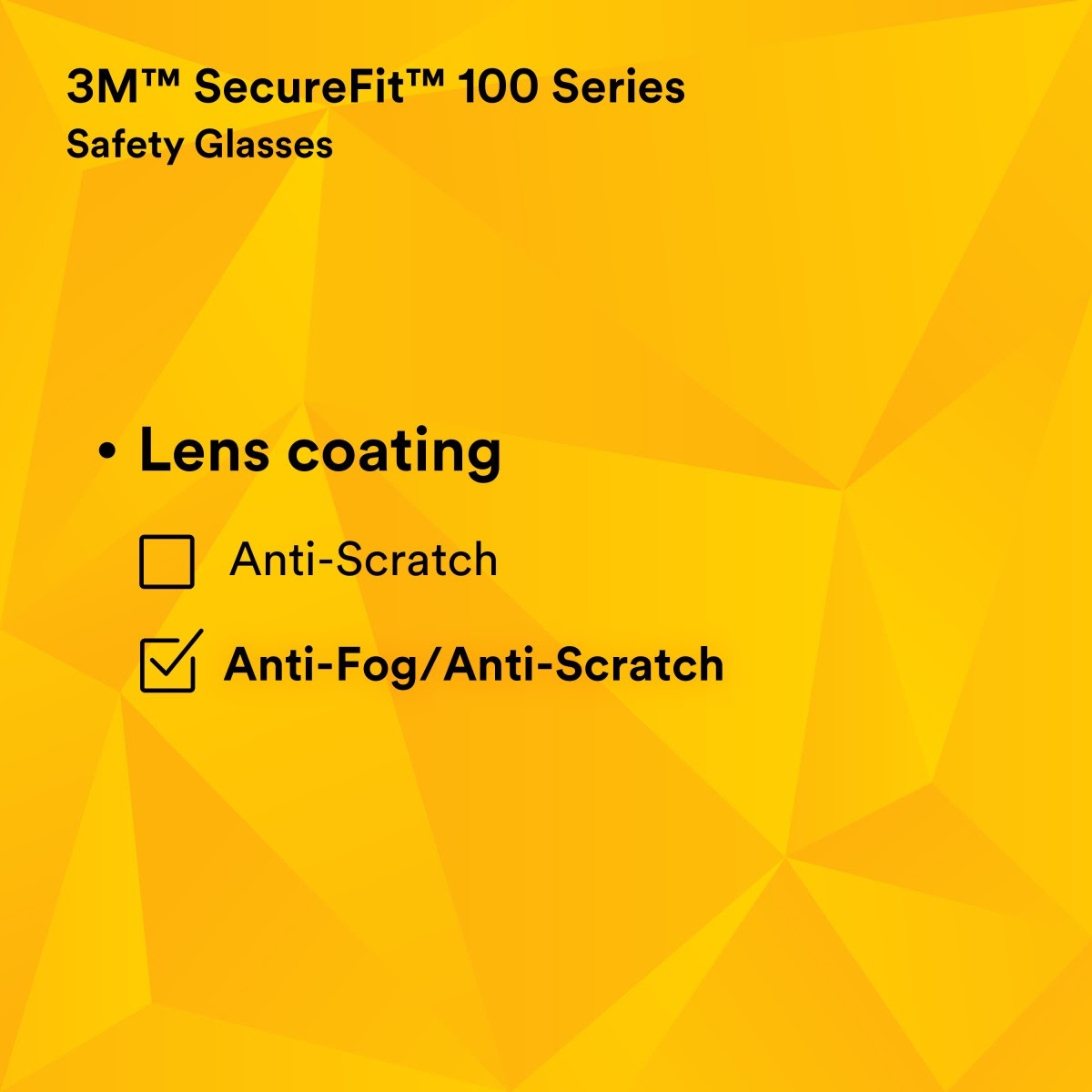 3M SF103AF-BLK SecureFit 100 Series, Black Temples, Amber Anti-Fog/Anti-Scratch Lens (7100238183)  - (20Pack) - 6
