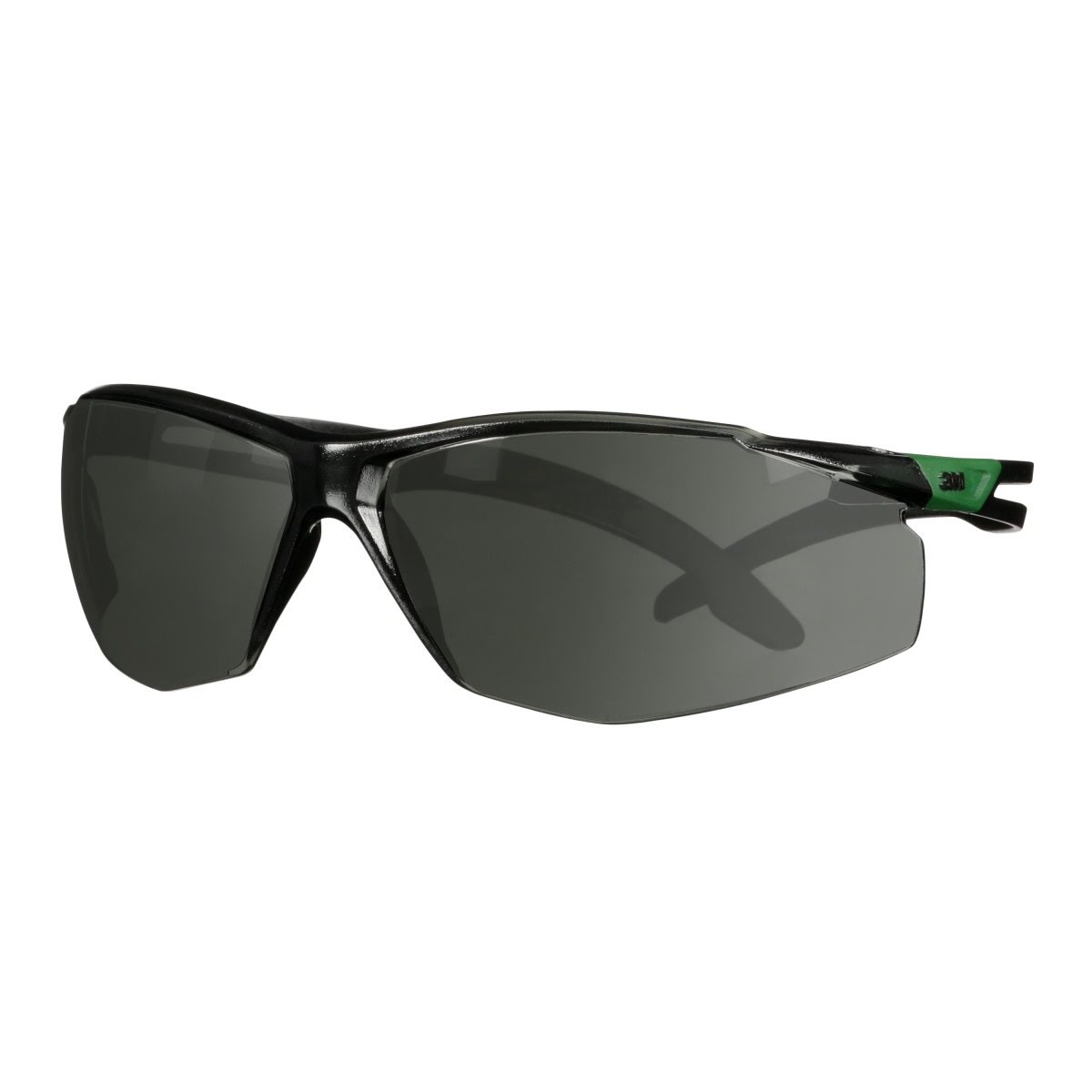 3M SF530AF-GRN SecureFit 500 Series Safety Glasses ANSI Z87 Impact Rated IR 3.0 Gray Anti Fog Anti Scratch Lens Black Green Frame (7100239086)  - (20 Pack) - 2