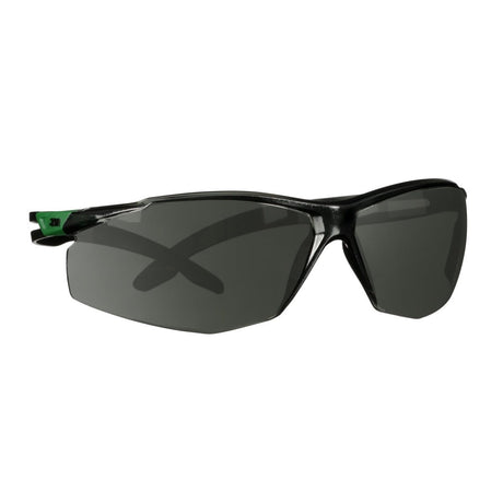 3M SF530AF-GRN SecureFit 500 Series Safety Glasses ANSI Z87 Impact Rated IR 3.0 Gray Anti Fog Anti Scratch Lens Black Green Frame (7100239086)  - (20 Pack) - 3