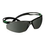 3M SF530AF-GRN SecureFit 500 Series Safety Glasses ANSI Z87 Impact Rated IR 3.0 Gray Anti Fog Anti Scratch Lens Black Green Frame (7100239086)  - (20 Pack) - 4