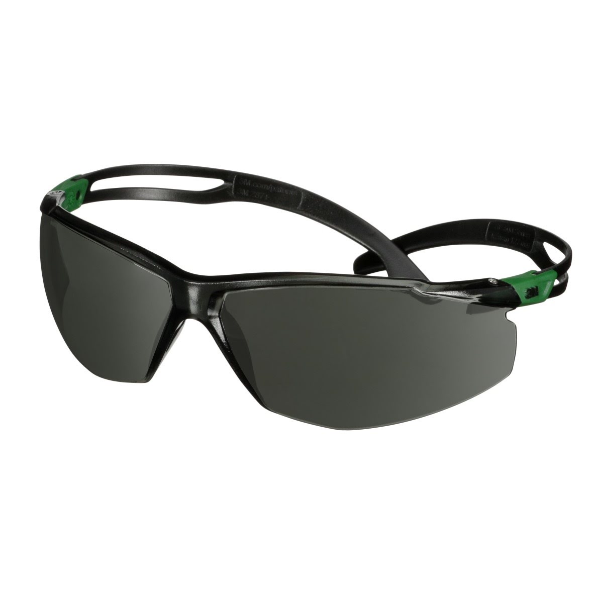 3M SF530AF-GRN SecureFit 500 Series Safety Glasses ANSI Z87 Impact Rated IR 3.0 Gray Anti Fog Anti Scratch Lens Black Green Frame (7100239086)  - (20 Pack) - 5