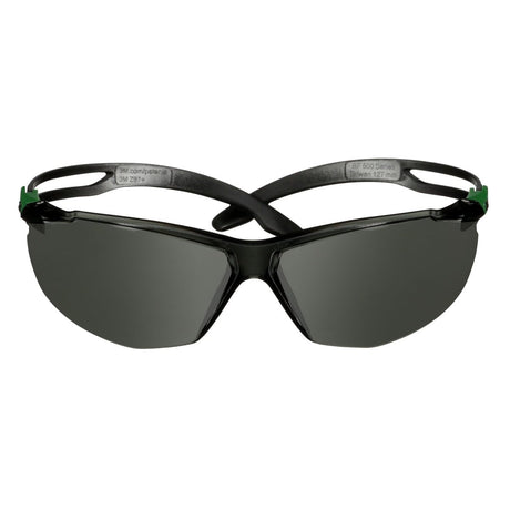 3M SF530AF-GRN SecureFit 500 Series Safety Glasses ANSI Z87 Impact Rated IR 3.0 Gray Anti Fog Anti Scratch Lens Black Green Frame (7100239086)  - (20 Pack) - 8