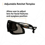3M SF502SGAF-BLK-FM SecureFit 500 Series Safety Glasses, Gray Lens, Black Frame, Anti-Fog Coating, Anti-Scratch, Foam Gasket (7100239195)  - (20 Pack) - 4