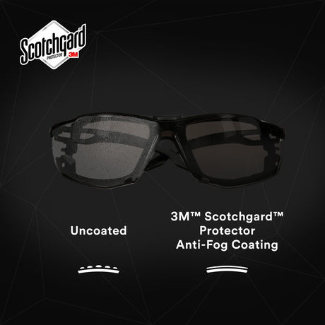 3M SF502SGAF-BLK-FM SecureFit 500 Series Safety Glasses, Gray Lens, Black Frame, Anti-Fog Coating, Anti-Scratch, Foam Gasket (7100239195)  - (20 Pack) - 9