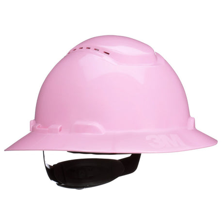 3M SecureFit Full Brim Hard Hat, Pink, Vented, 4-Point Pressure Diffusion Ratchet Suspension, with UVicator Sensor, Medium (H-813SFV-UV) (7100239746)  - (20Pack)
