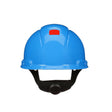3M H-703SFR-UV SecureFit Blue Non-Vented Cap Style Safety Helmet with Uvicator Sensor, 4-Point Pressure Diffusion Ratchet Suspension, ANSI Z89.1 (7100239987)  - (20Pack)