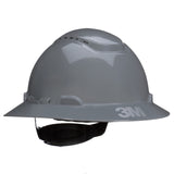 3M SecureFit Full Brim Hard Hat, Grey, Vented, 4-Point Pressure Diffusion Ratchet Suspension with UVicator (H-808SFV-UV) (7100239989)  - (20Pack)