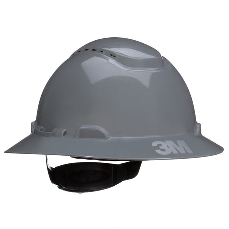 3M SecureFit Full Brim Hard Hat, Grey, Vented, 4-Point Pressure Diffusion Ratchet Suspension with UVicator (H-808SFV-UV) (7100239989)  - (20Pack)