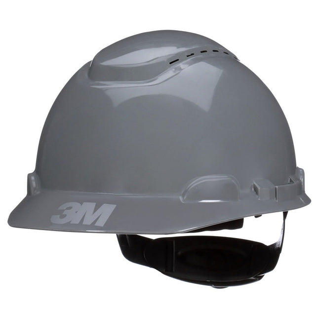 3M H-708SFV-UV SecureFit Grey Vented Cap Style Safety Helmet with Uvicator Sensor, 4-Point Pressure Diffusion Ratchet Suspension, ANSI Z89.1 (7100239990)  - (20Pack)