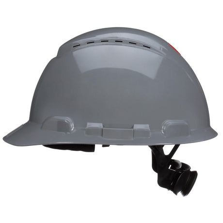 3M H-708SFV-UV SecureFit Grey Vented Cap Style Safety Helmet with Uvicator Sensor, 4-Point Pressure Diffusion Ratchet Suspension, ANSI Z89.1 (7100239990)  - (20Pack) - 2