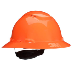3M H-806SFV-UV SecureFit Full Brim Hard Hat, Orange, Vented, 4-Point Ratchet Suspension with UVicator Sensor (7100239993)  - (20 Pack)