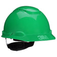 3M H-704SFV-UV SecureFit Green Vented Cap Style Safety Helmet with Uvicator Sensor, 4-Point Pressure Diffusion Ratchet Suspension, ANSI Z89.1 (7100240003)  - (20Pack)
