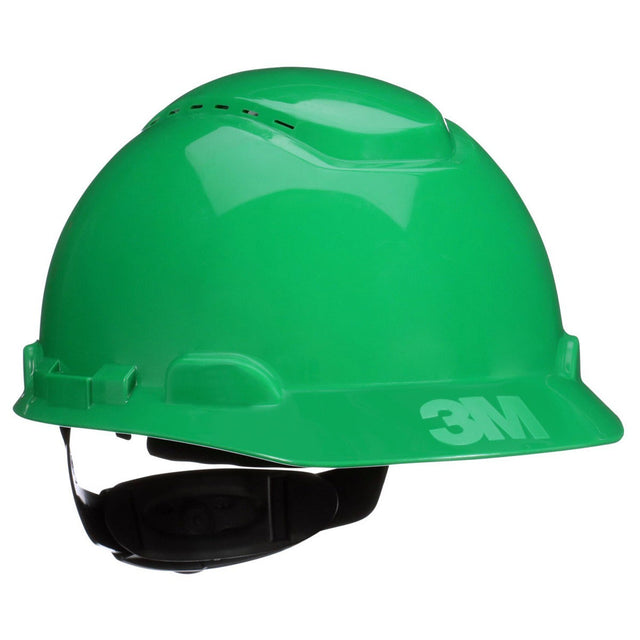 3M H-704SFV-UV SecureFit Green Vented Cap Style Safety Helmet with Uvicator Sensor, 4-Point Pressure Diffusion Ratchet Suspension, ANSI Z89.1 (7100240003)  - (20Pack)