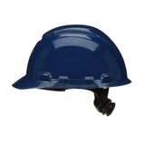 3M H-710SFR-UV SecureFit Navy Blue Non-Vented Cap Style Safety Helmet with Uvicator Sensor, 4-Point Ratchet Suspension, HDPE, ANSI Z89.1 (7100240005)  - (20 Pack) - 2