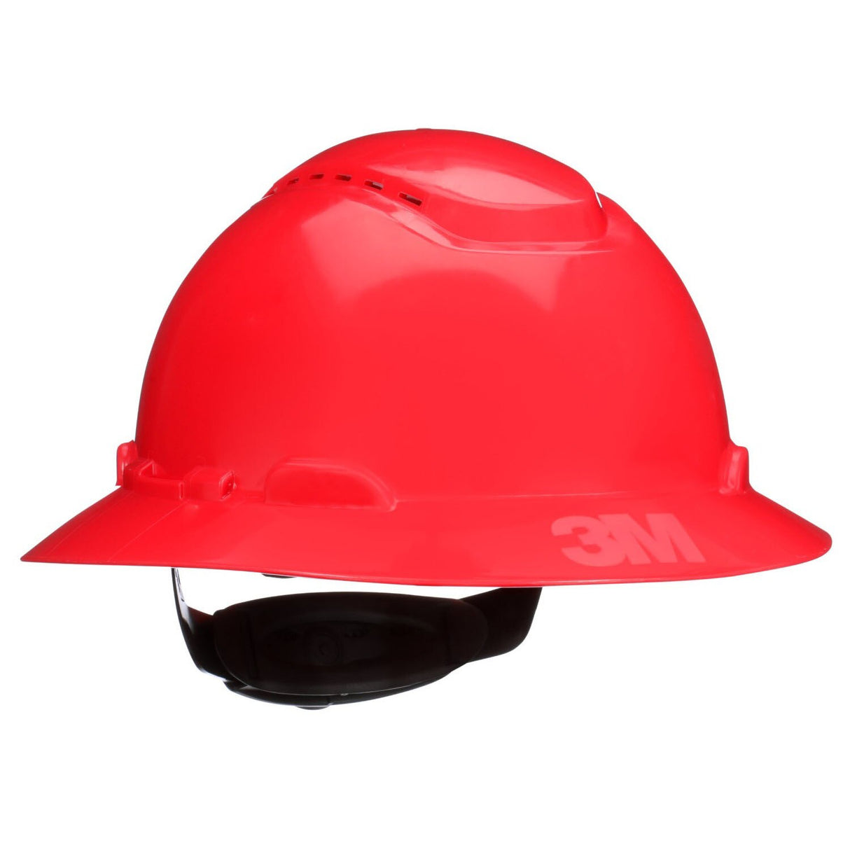 3M H-805SFV-UV SecureFit Full Brim Hard Hat, Red, Vented, 4-Point Pressure Diffusion Ratchet Suspension with Uvicator Sensor (7100240024)  - (20 Pack)