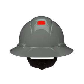 3M SecureFit Full Brim Hard Hat, Grey, Non-Vented, 4-Point Pressure Diffusion Ratchet Suspension, with UVicator Sensor, ANSI Z89.1 (H-808SFR-UV) (7100240025)  - (20Pack)