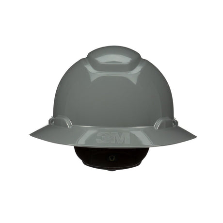 3M SecureFit Full Brim Hard Hat, Grey, Non-Vented, 4-Point Pressure Diffusion Ratchet Suspension, with UVicator Sensor, ANSI Z89.1 (H-808SFR-UV) (7100240025)  - (20Pack) - 2