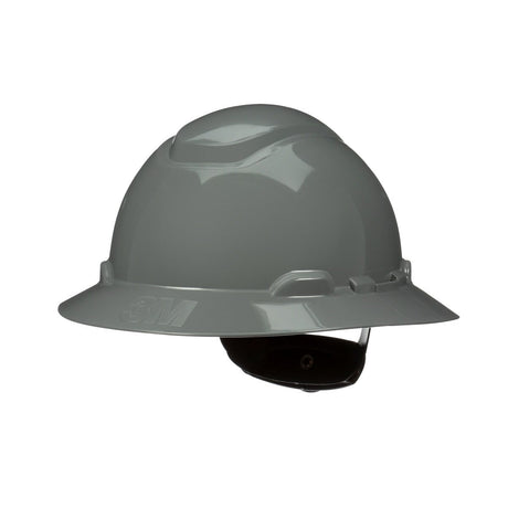 3M SecureFit Full Brim Hard Hat, Grey, Non-Vented, 4-Point Pressure Diffusion Ratchet Suspension, with UVicator Sensor, ANSI Z89.1 (H-808SFR-UV) (7100240025)  - (20Pack) - 3