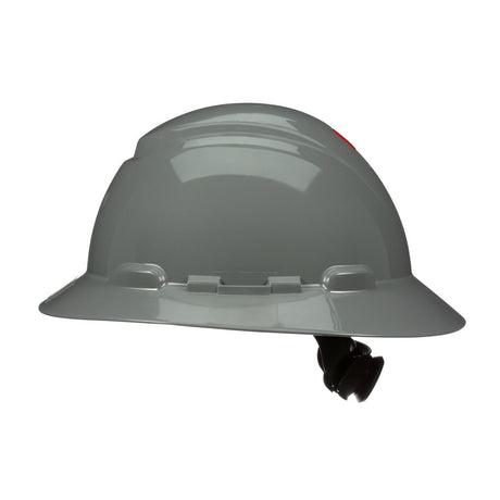 3M SecureFit Full Brim Hard Hat, Grey, Non-Vented, 4-Point Pressure Diffusion Ratchet Suspension, with UVicator Sensor, ANSI Z89.1 (H-808SFR-UV) (7100240025)  - (20Pack) - 4