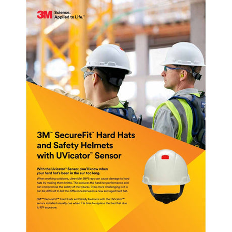 3M H-713SFV-UV SecureFit Cap Style Hard Hat, Pink, Vented, Uvicator Sensor, 4-Point Ratchet Suspension, ANSI Z89.1, Medium (7100240026)  - (20 Pack) - 6