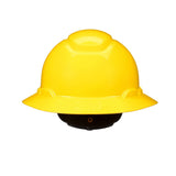 3M H-802SFR-UV SecureFit Full Brim Hard Hat, Yellow, Non-Vented, 4-Point Pressure Diffusion Ratchet Suspension, with UVicator Sensor (7100240029)  - (20 Pack) - 2