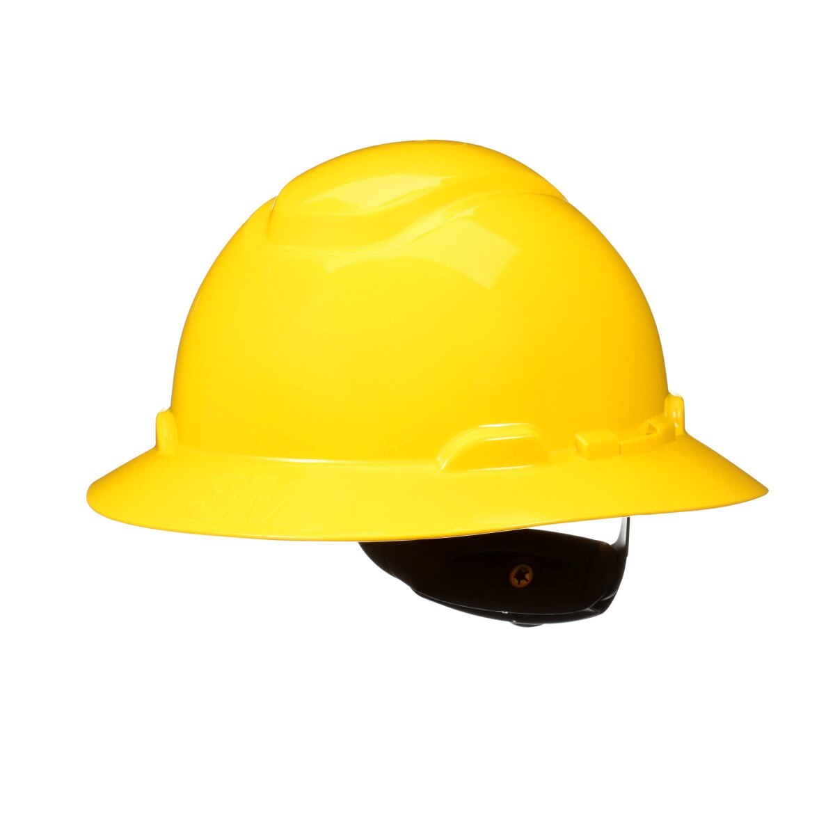 3M H-802SFR-UV SecureFit Full Brim Hard Hat, Yellow, Non-Vented, 4-Point Pressure Diffusion Ratchet Suspension, with UVicator Sensor (7100240029)  - (20 Pack) - 3