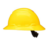 3M H-802SFR-UV SecureFit Full Brim Hard Hat, Yellow, Non-Vented, 4-Point Pressure Diffusion Ratchet Suspension, with UVicator Sensor (7100240029)  - (20 Pack) - 5