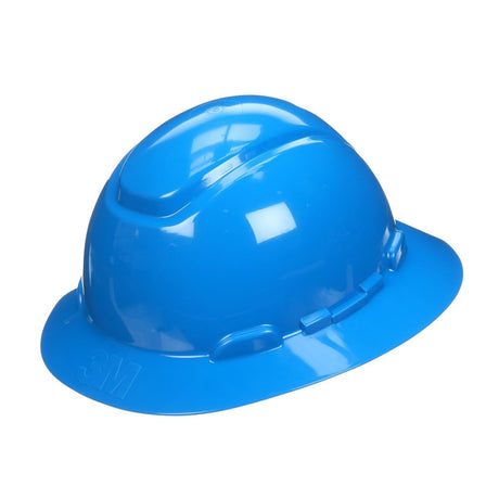 3M SecureFit Full Brim Hard Hat, Blue, Non-Vented, 4-Point Pressure Diffusion Ratchet Suspension, with UVicator, HDPE, ANSI Z89.1 (H-803SFR-UV) (7100240030)  - (20Pack) - 2
