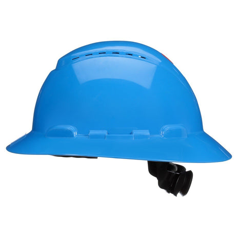 3M H-803SFV-UV SecureFit Full Brim Hard Hat, Blue, Vented, 4-Point Pressure Diffusion Ratchet Suspension, UVicator (7100240031)  - (20 Pack) - 2