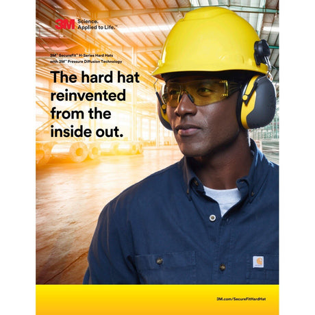 3M H-803SFV-UV SecureFit Full Brim Hard Hat, Blue, Vented, 4-Point Pressure Diffusion Ratchet Suspension, UVicator (7100240031)  - (20 Pack) - 7