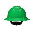 3M H-804SFR-UV SecureFit Full Brim Hard Hat, Green, Non-Vented, 4-Point Pressure Diffusion Ratchet Suspension, with Uvicator (7100240032)  - (20 Pack)