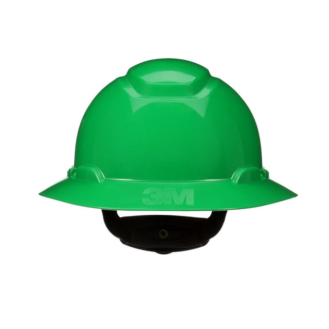 3M H-804SFR-UV SecureFit Full Brim Hard Hat, Green, Non-Vented, 4-Point Pressure Diffusion Ratchet Suspension, with Uvicator (7100240032)  - (20 Pack)