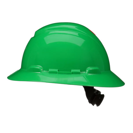 3M H-804SFR-UV SecureFit Full Brim Hard Hat, Green, Non-Vented, 4-Point Pressure Diffusion Ratchet Suspension, with Uvicator (7100240032)  - (20 Pack) - 4