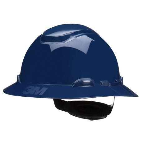 3M SecureFit Full Brim Hard Hat, Navy Blue, Non-Vented, UVicator Sensor, 4-Point Pressure Diffusion Ratchet Suspension, ANSI Z89.1 (H-810SFR-UV) (7100240037)  - (20Pack) - 2