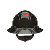 3M SecureFit Full Brim Hard Hat, Black, 4-Point Pressure Diffusion Ratchet Suspension, with Uvicator (H-812SFR-UV) (7100240039)  - (20Pack)
