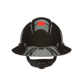 3M SecureFit Full Brim Hard Hat, Black, 4-Point Pressure Diffusion Ratchet Suspension, with Uvicator (H-812SFR-UV) (7100240039)  - (20Pack)