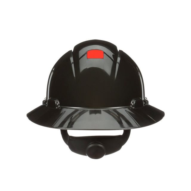 3M SecureFit Full Brim Hard Hat, Black, 4-Point Pressure Diffusion Ratchet Suspension, with Uvicator (H-812SFR-UV) (7100240039)  - (20Pack)