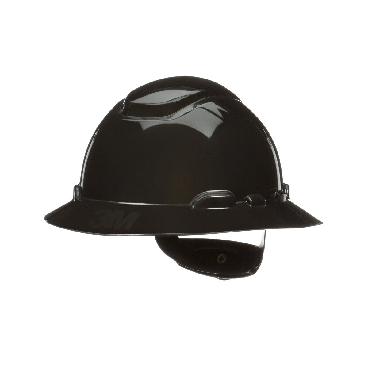 3M SecureFit Full Brim Hard Hat, Black, 4-Point Pressure Diffusion Ratchet Suspension, with Uvicator (H-812SFR-UV) (7100240039)  - (20Pack) - 3
