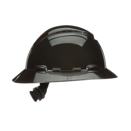 3M SecureFit Full Brim Hard Hat, Black, 4-Point Pressure Diffusion Ratchet Suspension, with Uvicator (H-812SFR-UV) (7100240039)  - (20Pack) - 4