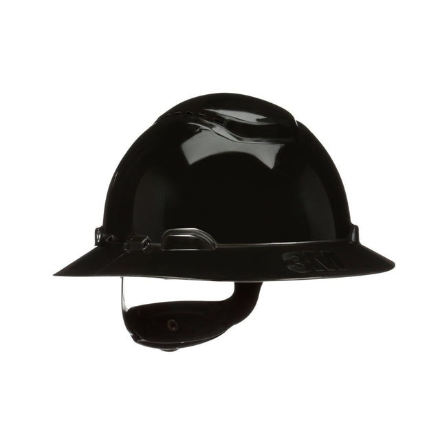 3M H-812SFV-UV SecureFit Full Brim Hard Hat, Black, Vented, 4-Point Pressure Diffusion Ratchet Suspension with UVicator Sensor (7100240040)  - (20 Pack)