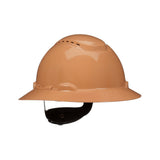 3M H-811SFV-UV SecureFit Full Brim Hard Hat, Tan, Vented, 4-Point Pressure Diffusion Ratchet Suspension with UVicator Sensor (7100240042)  - (20 Pack)