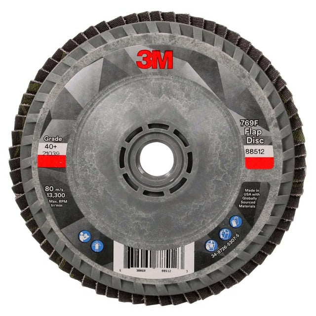 3M 769F Flap Disc 40+ YF-weight T27 Quick Change 4-1/2 in x 5/8 in-11 (7100242989)